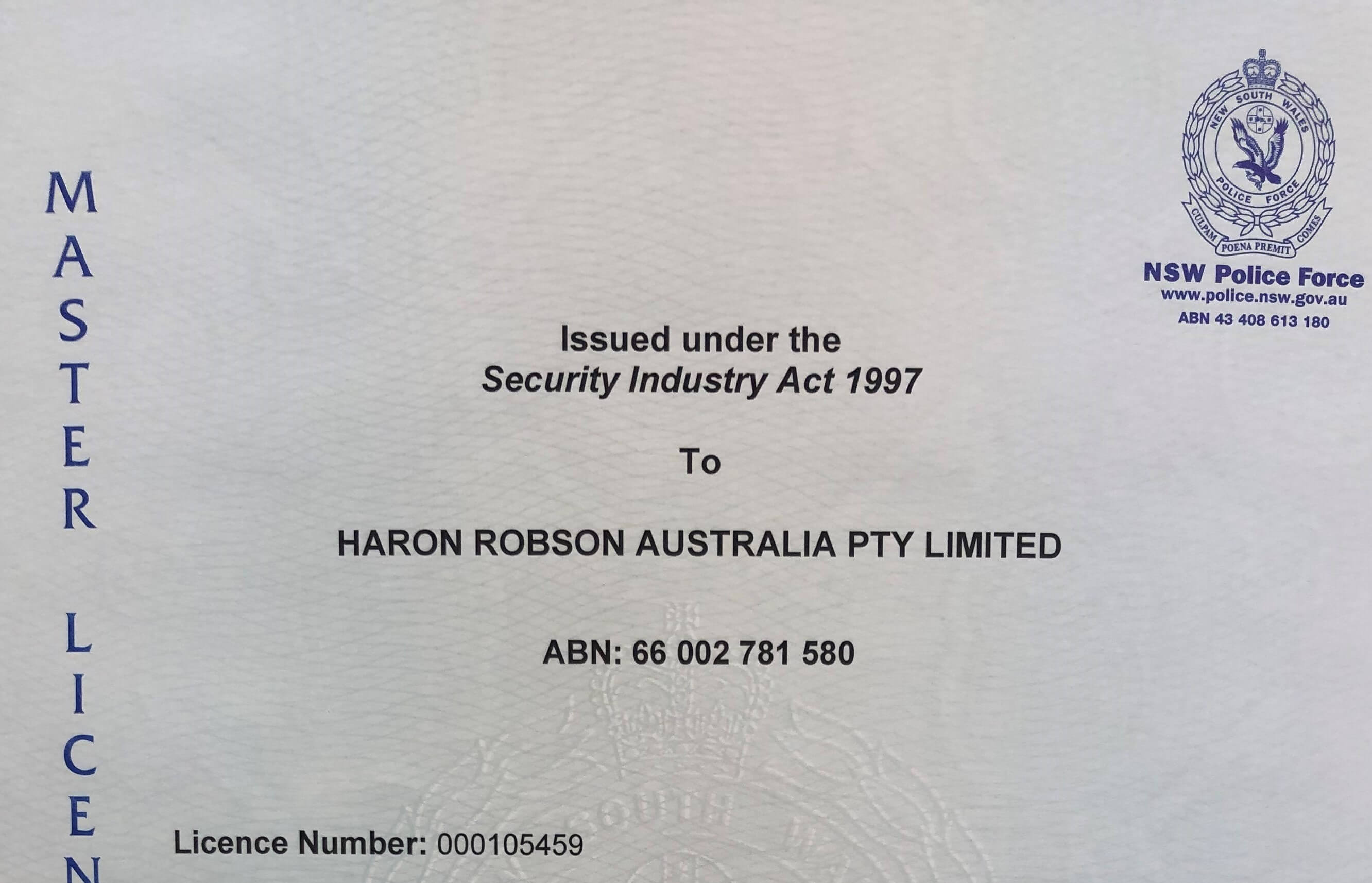 Haron Robson Master Security Licence Renewal 2020 25